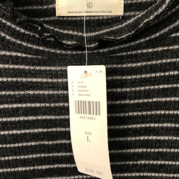 SOLD T.la | NWT Mock Neck Striped Ruffle Top - Picture 4 of 5